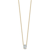 14k 2 carat Lab Grown Diamond VS+ F+ Oval Complete Four Prong 18 inch Pendant Necklace